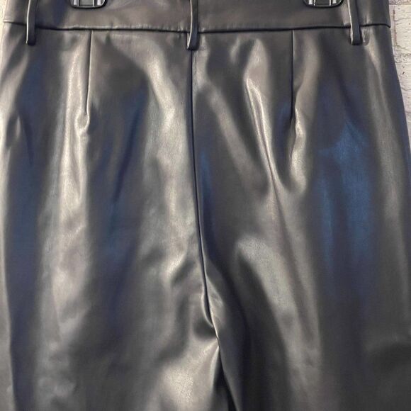 INC Faux Leather Scalloped Hem Pants - Chic & Edgy - Size 14 - Picture 6 of 11